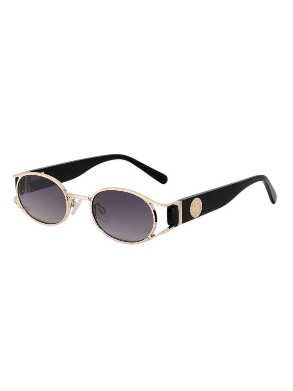 NEW Carolina Lemke Roxi Black & Gold Oval Sunglasses CL3400